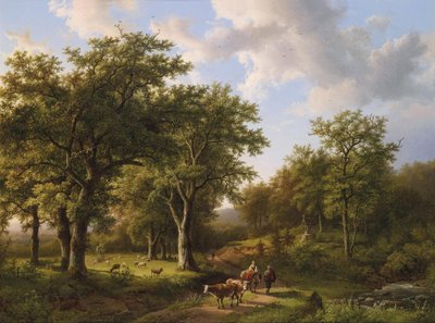 Paysage forestier avec bergers et bétail - Barend Cornelis Koekkoek